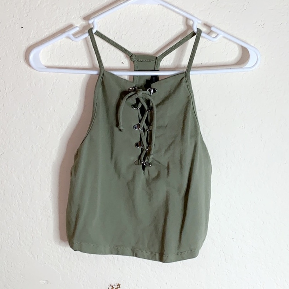 Green crop top